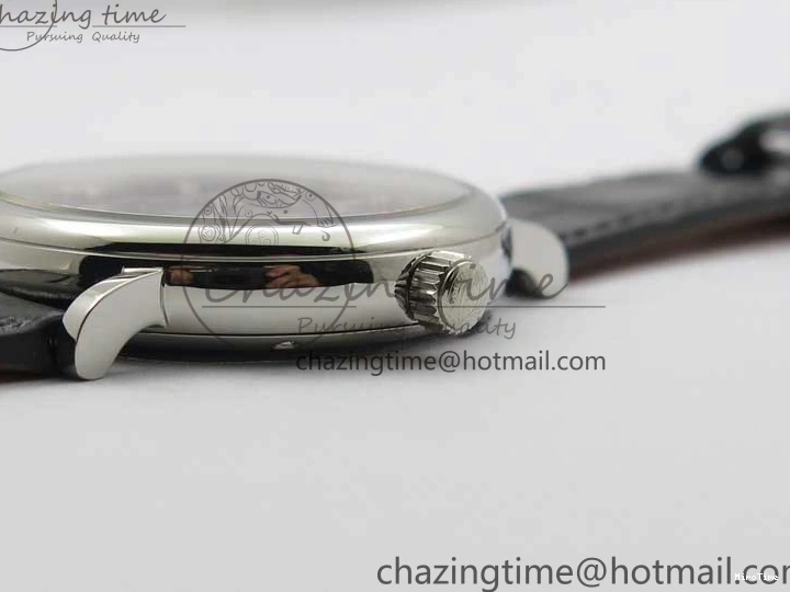 MIROTIME 0501 Portofino 37mm SS V7F 1:1 Best Edition Gray Dial on Black Leather Strap A Practical 7094